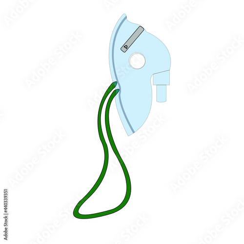 Mascara de oxigeno para oxigenoterapia  proteccion salud respiracion vector ilustracion