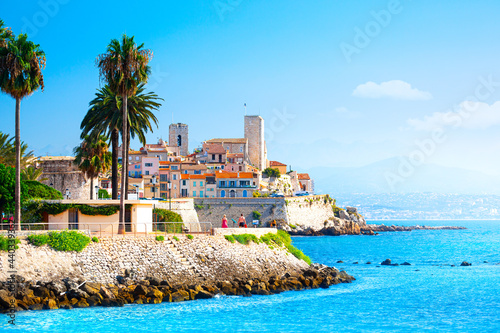 View of the city of Antibes, Provence, Cote d'Azur, a popular travel destination in Europe photo