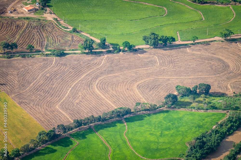 Cultivos de arroz a las afueras de Cucuta_Norte de Santander_Colombia, vista aerea de cultivos de arroz zona fronteriza entre Colombia y Venezuela 
Rice crops on the outskirts of Cucuta Colombia
