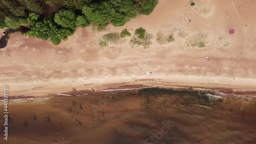 summer beach city Sosnovy Bor Russia aerial video photo