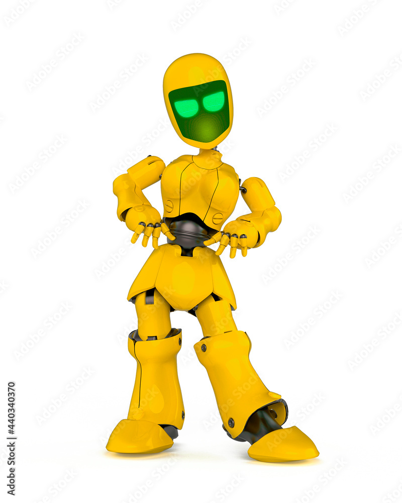 robot girl is waiting in white background robot girl is waiting in white background