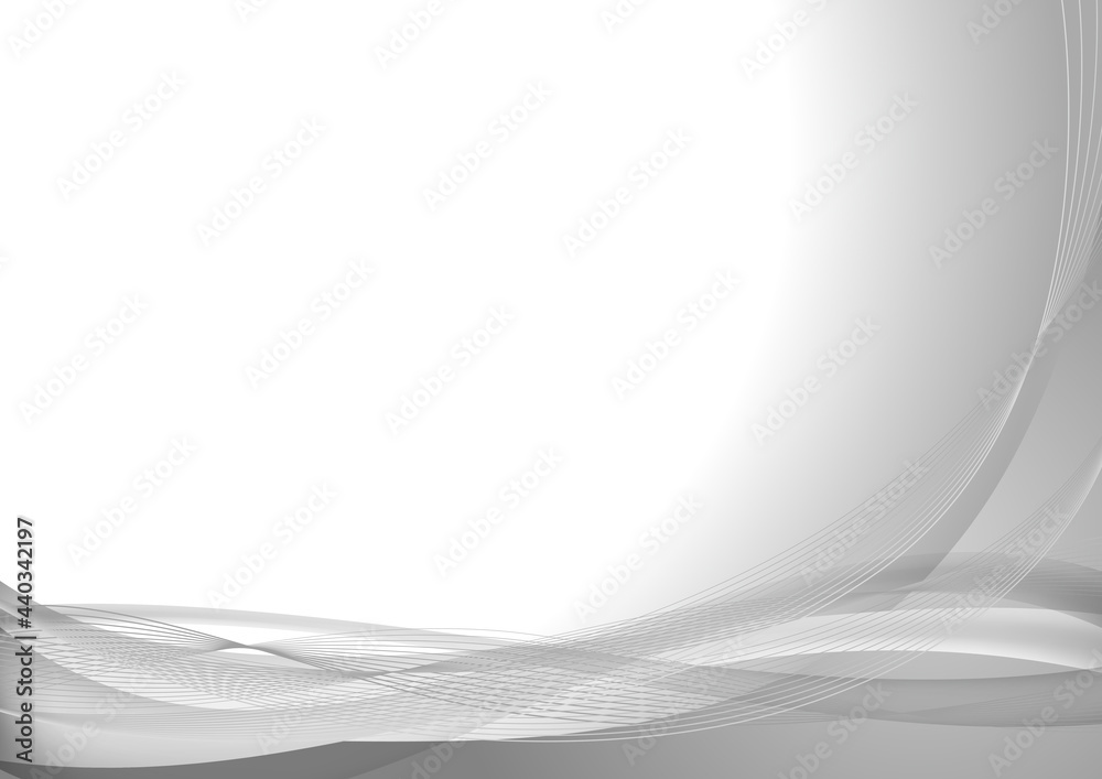 グレー色の波型ウェーブ幾何学模様背景フレーム Stock Vector Adobe Stock