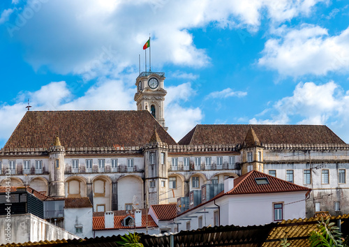 Vista da parte de traz da faculdade de Direito e da Torre da Universidade de Coimbra. photo