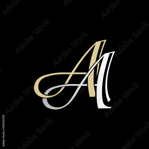 aa logo design vector icon luxury premium
