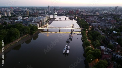 River Thames towards west London, england photo