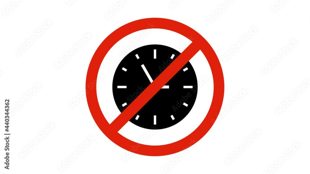 no clock icon road sign animation. simple red circle prohibition Not Allowed Sign road motion design 4k with alpha channel mate no clock icon road sign animation. simple red circle prohibition Not Allowed Sign road motion design 4k with alpha channel mate