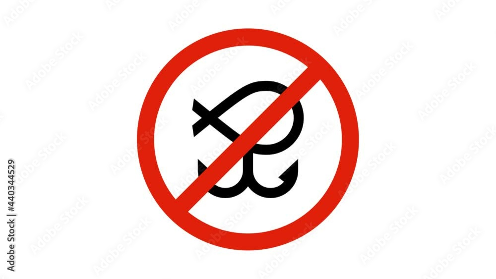 no fishing icon road sign animation. simple red circle prohibition Not Allowed Sign road motion design 4k with alpha channel mate no fishing icon road sign animation. simple red circle prohibition Not Allowed Sign road motion design 4k with alpha channel mate