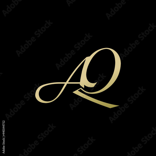 aq logo design vector icon luxury premium