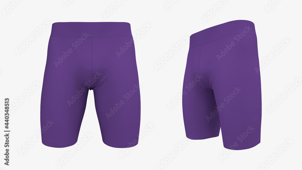 Waisted shorts mockup. 3d rendering, 3d illustration. Waisted shorts mockup. 3d rendering, 3d illustration.
