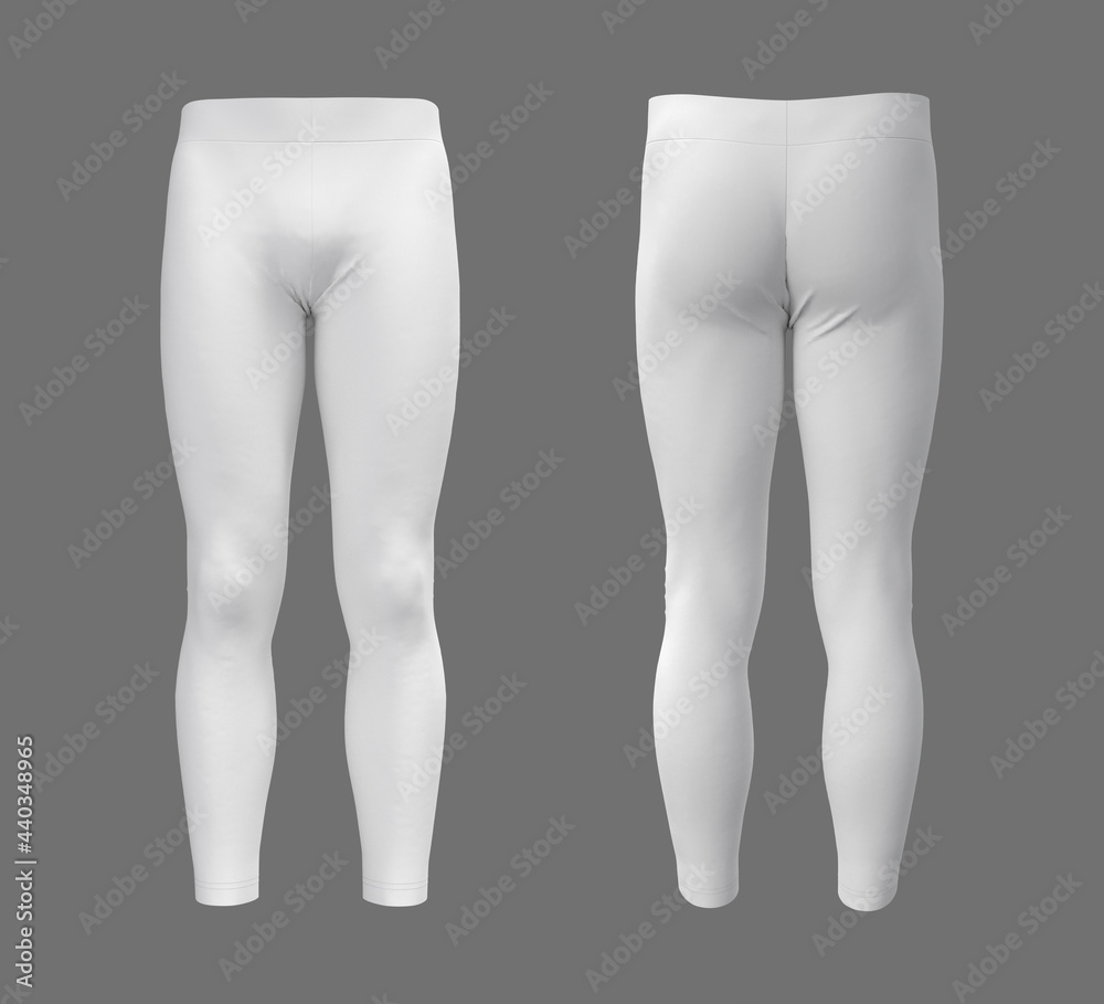 Blank leggings mockup, front and side views. Sweatpants. 3d rendering, 3d illustration. Blank leggings mockup, front and side views. Sweatpants. 3d rendering, 3d illustration.