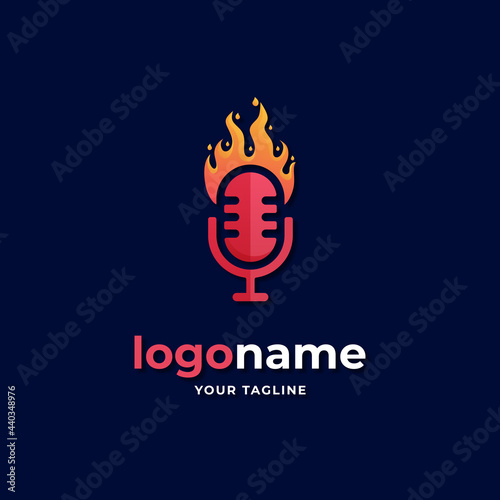 fire podcast logo gradient style