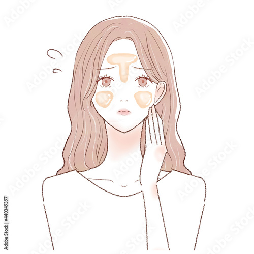 脂性肌（オイリー肌）に悩む女性