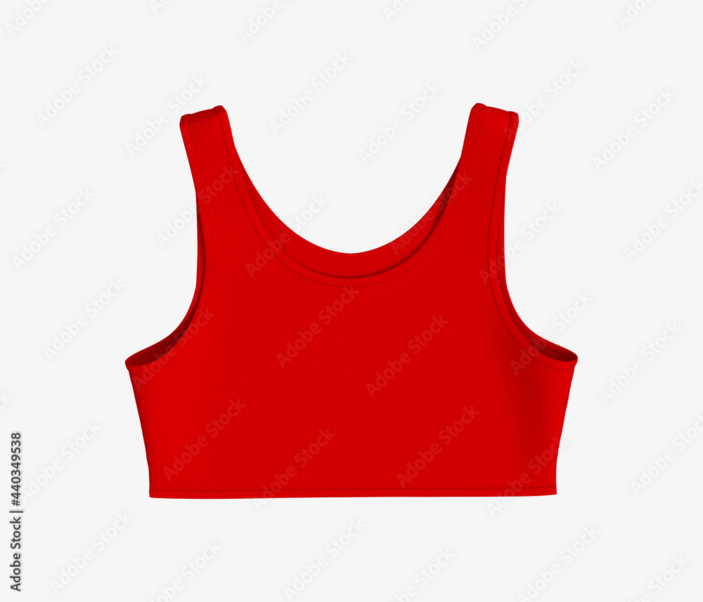 Women’s sports bra mockup in front view, design presentation for print, 3d illustration, 3d rendering Women’s sports bra mockup in front view, design presentation for print, 3d illustration, 3d rendering