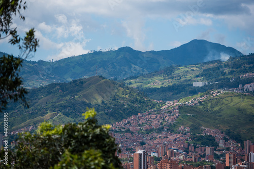 Layers of hills mountains and clouds in Bogota Colombia. © Jessica