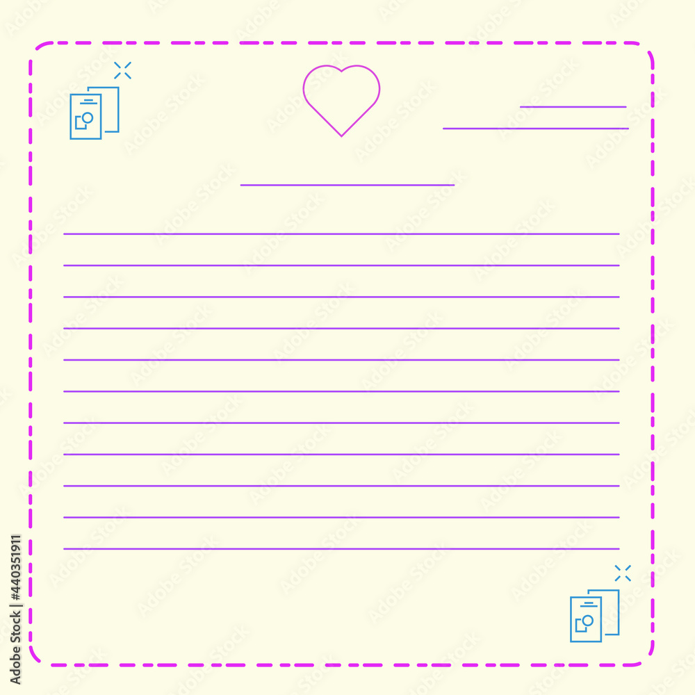 Letter letter template with beautifully lines