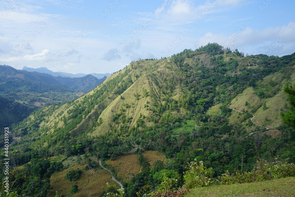 Natural scenery and mountains around Mount Nona in Enrekang Regency, Indonesia