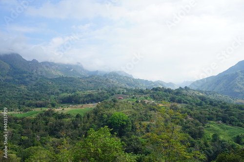 Natural scenery and mountains around Mount Nona in Enrekang Regency  Indonesia