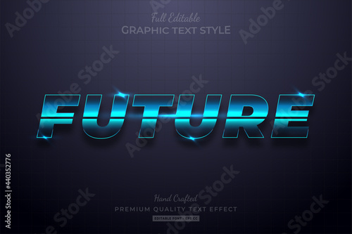 Future Glow Blue Editable Text Effect Font Style