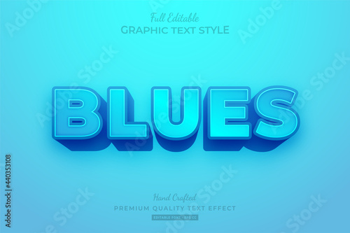 Blue Modern Bold Editable Text Effect Font Style
