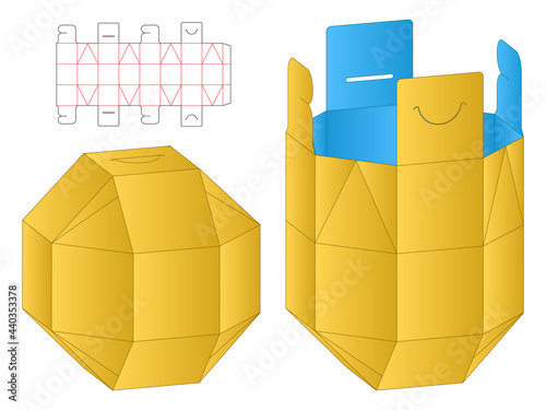 Box packaging die cut template design. 3d mock-up