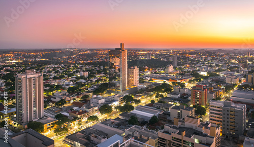Photography View of a city from above, city of Umuarama, Paraná, Brazil