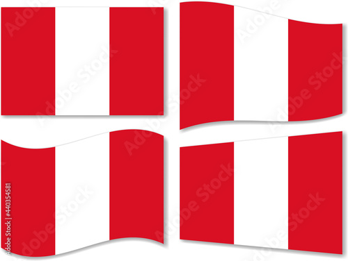 Free Download isolated the Peru flag set waving by the wind shapes, element for icon, label, banner, button etc. vector design. - GFXLoad