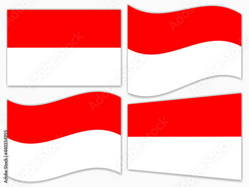 isolated Indonesia flag set waving by the wind shapes, element for icon, label, banner, button etc. vector design. Free Download isolated Indonesia flag set waving by the wind shapes, element for icon, label, banner, button etc. vector design. - GFXLoad
