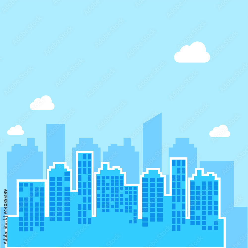 bright urban vector and clouds