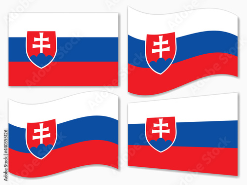 Free Download isolated the Slovakia flag set waving by the wind shapes, element for icon, label, banner, button etc. vector design. - GFXLoad