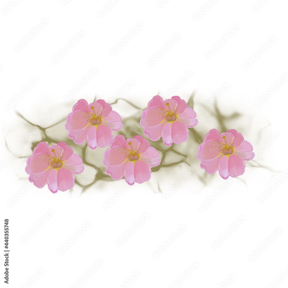 Fototapeta premium pink flower gold background