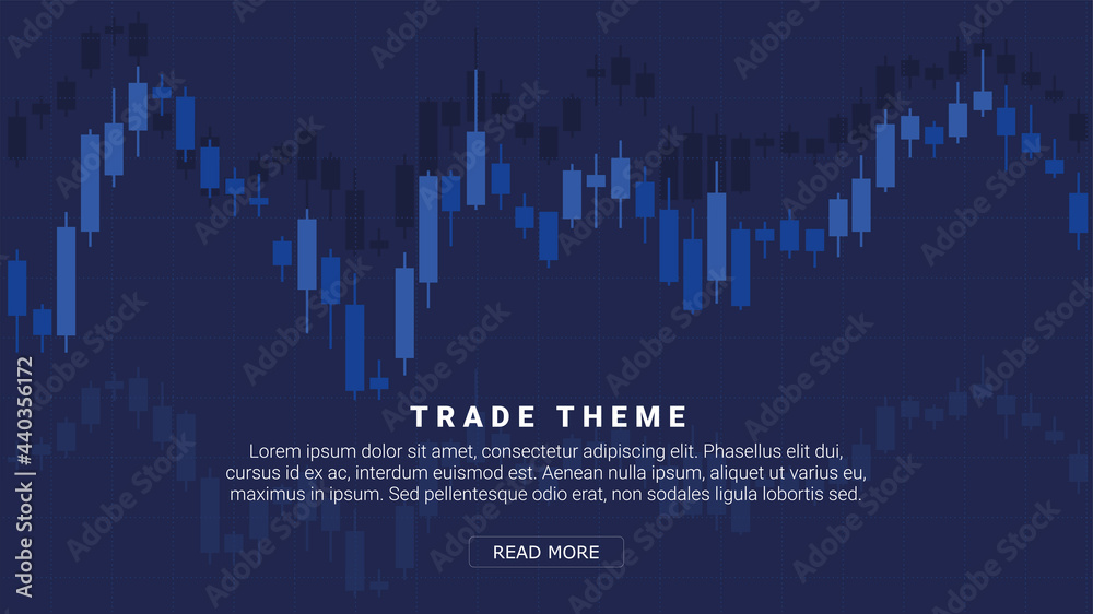 Candle charts, financial investment theme. Ideal for financial or trade marketing websites or systems.