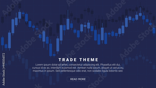 Candle charts, financial investment theme. Ideal for financial or trade marketing websites or systems.