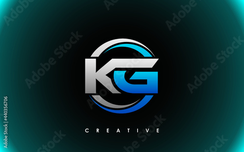 KG Letter Initial Logo Design Template Vector Illustration photo