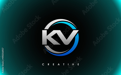 KV Letter Initial Logo Design Template Vector Illustration