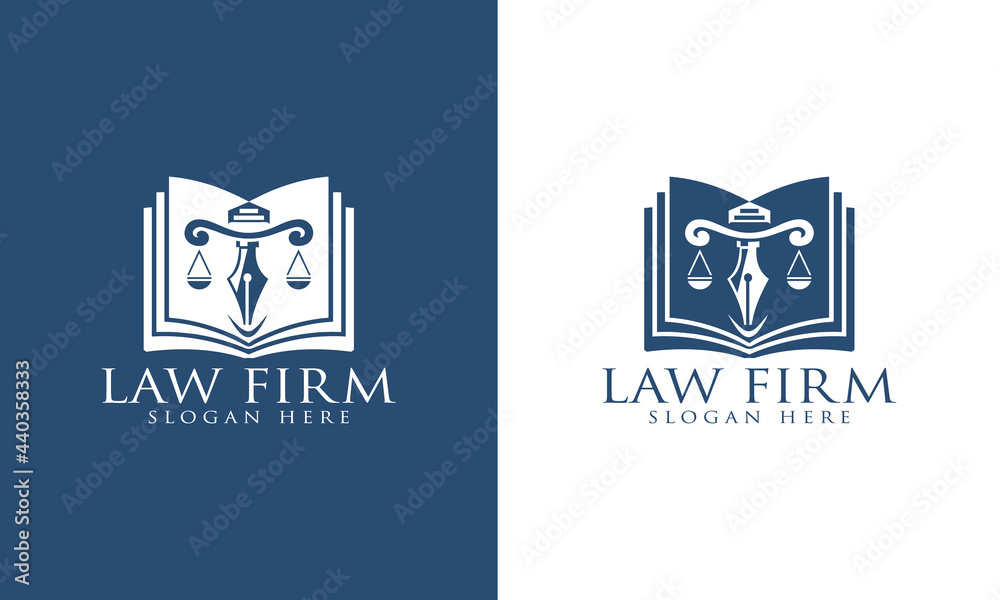 Law firm logo, Lawyer logo design template vector