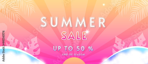 Summer sale web banner template