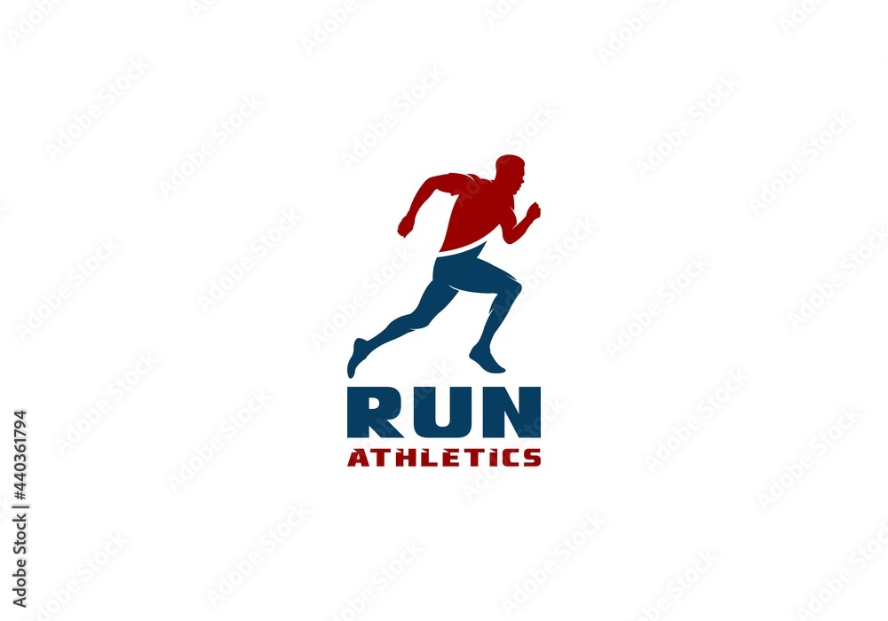 Fototapeta premium run logo in white background