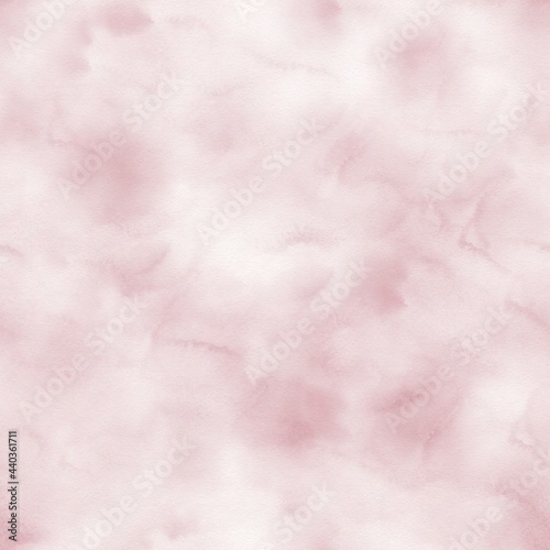 Delicate, textured, seamless watercolor background with pink streaks