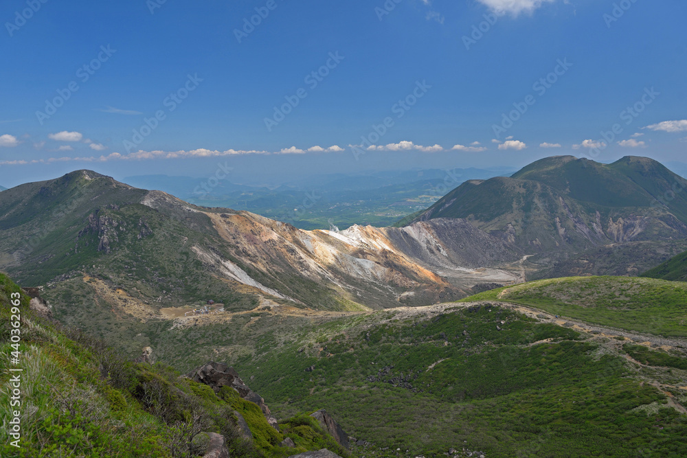 九重山（久住山・中岳）登山「久住山山頂からの眺め」