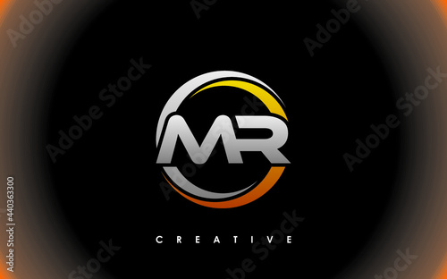 MR Letter Initial Logo Design Template Vector Illustration