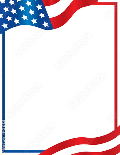 American Flag Overlaying Frame