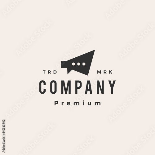 megaphone talk chat social hipster vintage logo vector icon illustration