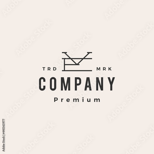 ve ev letter mark initial hipster vintage logo vector icon illustration