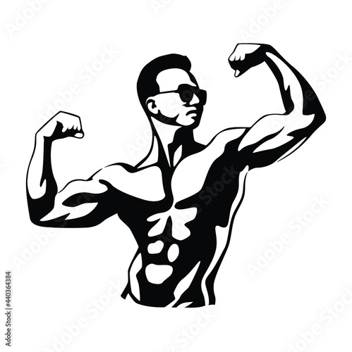 Bodybuilder silhouette vector for your logo or other works