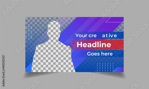 Corporate Youtube thumbnail template vector design