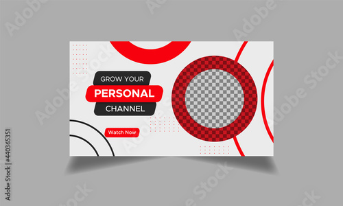 YouTube thumbnail design template to promote own channel
