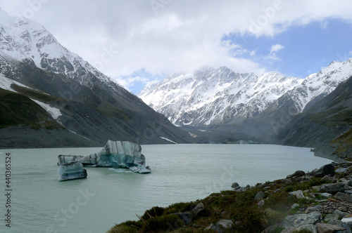 glacier, Hooker Lake, New zealand Oct 2014