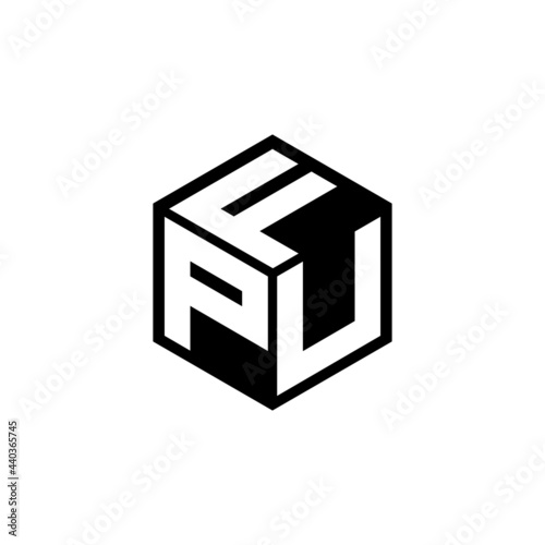PUF letter logo design with white background in illustrator, vector logo modern alphabet font overlap style. calligraphy designs for logo, Poster, Invitation, etc.