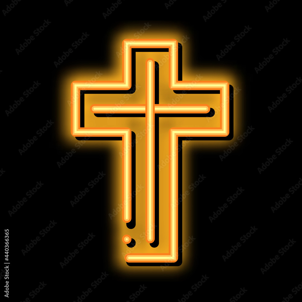 view of golden cross neon light sign vector. Glowing bright icon view of golden cross sign. transparent symbol illustration view of golden cross neon light sign vector. Glowing bright icon view of golden cross sign. transparent symbol illustration
