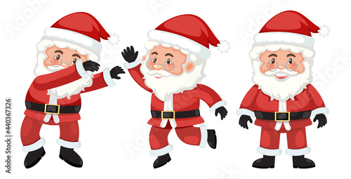 Set of Santa Claus cartoon character with different positions © brgfx